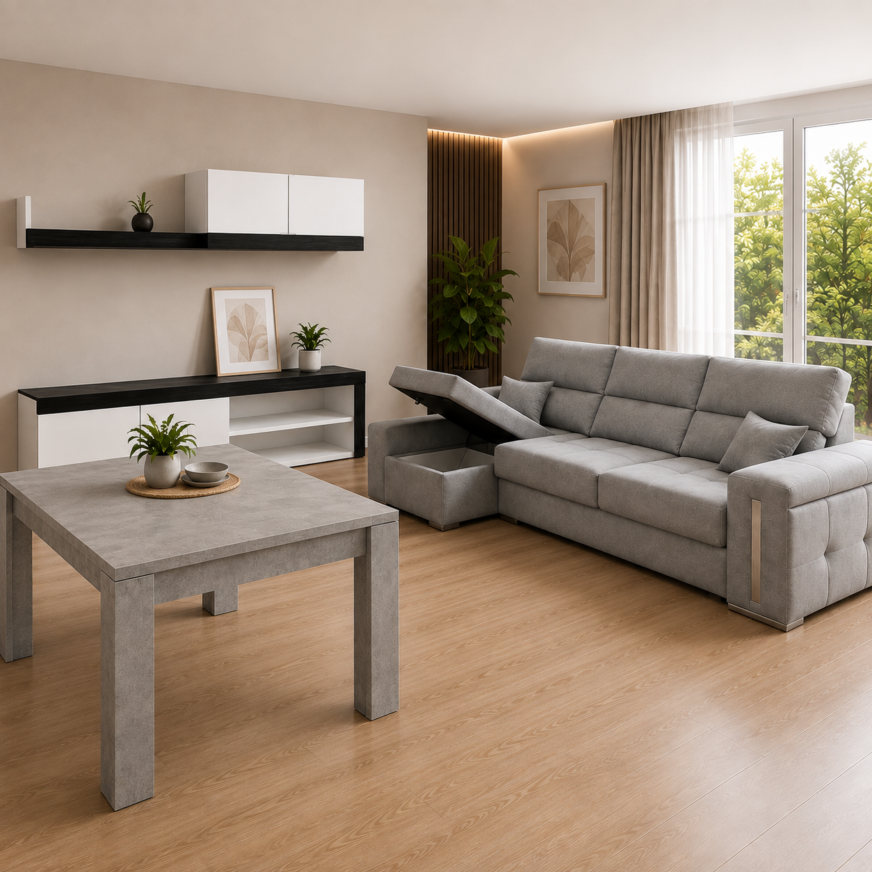 Pack Completo de Mesa + Sofá + Salón Comedor