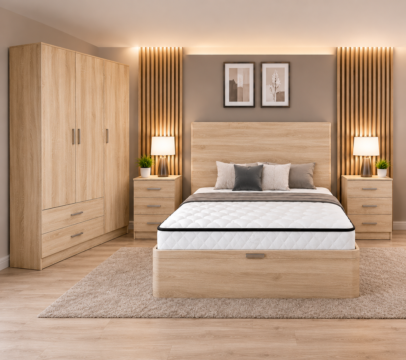 Pack Completo Habitación (armario+mesita+canapé+colchón y cabezal)